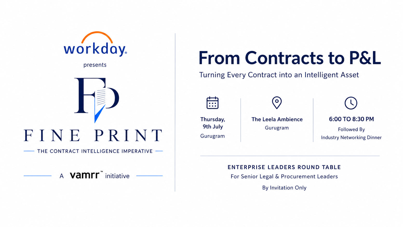 Fine Print — The Contract Intelligence Imperative · Edition 1 · The Leela Ambience, Gurugram · Thursday 9 July 2026